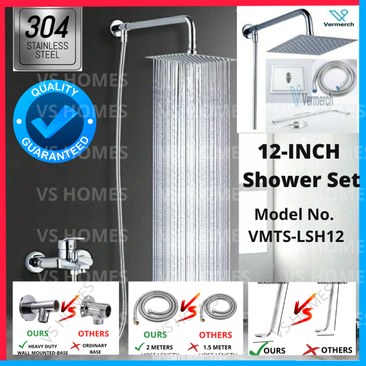 Vermerch Best Seller 12Inch Shower Set 304 Stainless Steel Complete Set with 12" Shower Head 2