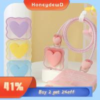 HONEYDEWD อุปกรณ์เสริมสายข้อมูล 18/20วัตต์ค่ะ ค่อยๆชัดเจน สำหรับ iPhone เคสป้องกันสายเคเบิล ตัวป้องกันปลั๊ก USB ฝาครอบหัวชาร์จ ฝาครอบสายข้อมูล