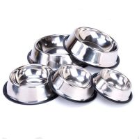 Pet Stainless Steel Bowl Senior Dog And Cat Feeding Bowl Cat And Dog Stainless Steel Food Bowl