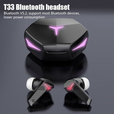 ZZOOI T33 TWS Game Wireless Bluetooth Headset Low Delay Sound Quality  Earbuds with Mic Digital Display Fone Bluetooth Headphones