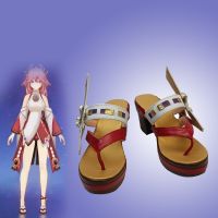 Hot Game Genshin Impact Miko Yae Guuji Yae Cosplay Sandals Anime High Heel Female Platform Fashion Casual Cute Cos Shoes