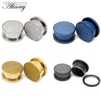 ❈❅ Alisouy 2pcs/lot Steel Ear Plug Tunnel Piercing Screw Fit Expansion Ear Stretcher Fesh Tunnel Gauges Body Piercing Jewelry