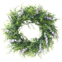 Spring Summer Lavender Front Door Wreaths Outdoor Wreath for Farmhouse Porch Entrance Home Wedding Window Wall Decor