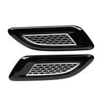 POSSBAY 1 Pair Car Exterior Hood Air Vent Outlet Stickers Black Wing Trim Car styling For Land Rover Freelander 2 2007-2014