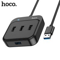 HOCO ตัวแปลง USB 4พอร์ต2.0ฮับต่อขยาย3.0สำหรับฮาร์ดไดรฟ์ USB แฟลชไดรฟ์เมาส์คีย์บอร์ดมินิอะแดปเตอร์ขยาย