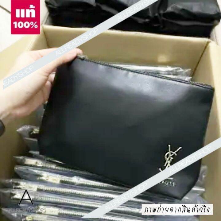 best-seller-ของแท้-รุ่นใหม่-yves-saint-laurent-ysl-beaute-black-makeup-bag-pouch-กระเป๋าหนัง-สีดำ-วัสดุเป็นหนังอย่างดี-ใบใหญ่จุของได้เยอะ-มีซิปขยายด้านข้าง