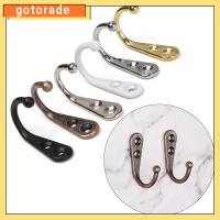 GOTORADE 5PCS อุปกรณ์ในบ้าน ย้อนยุค ง่ามเดี่ยว ที่แขวนหมวก ตะขอแขวนผนัง ตะขอแขวน สีบรอนซ์