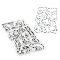 Beach Party Cutting Dies Stencil Clear Stamp for DIY Scrapbooking Photo Album Paper Card Embossing Decor