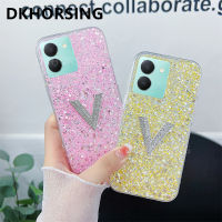 DKHORSING เคสโทรศัพท์กากเพชรหรูหราสำหรับ VIVO Y36 Y27 Y78กับ3D เจาะเต็มรูปแบบขนาดใหญ่ V VIVOY36ปลอกอ่อน4G 5G 5G Blingblingblingblingblingblingblingblingbling ซิลิโคนแฟชั่นเคสโทรศัพท์ Vivo Y27 5G