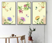 Triple paintings Nordic style decorative painting cactus abstract decorative paintings no frame for living room