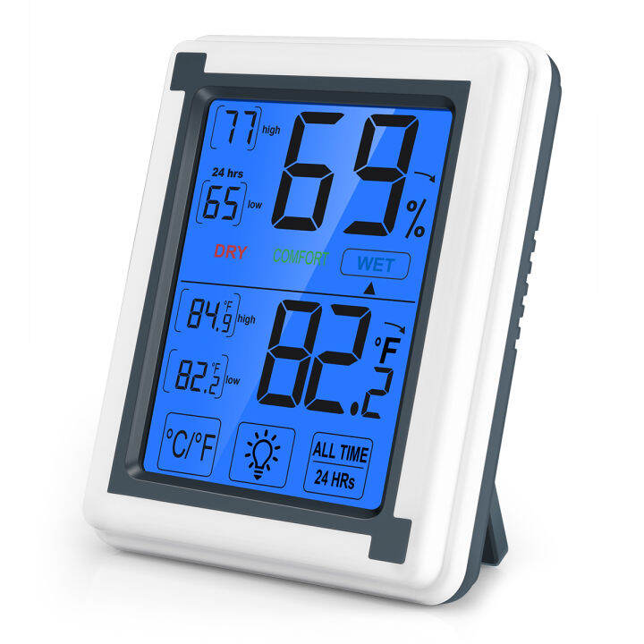 Digital thermometer room temperature humidity indicator touch screen ...