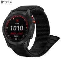 YAYUU 26 20 22mm Nylon Watch Band For Garmin Fenix 7X 6X Pro 7 7S 6 6S 5X 5 5S Plus/Venu 2 Plus Hook and Loop Quick Dry Strap Wires  Leads Adapters