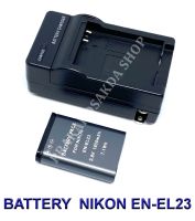 (Saving Set 1+1) EN-EL23  ENEL23 แบตเตอรี่และแท่นชาร์จสำหรับกล้องนิคอน Battery and Charger For Nikon Coolpix P600,P610,B700,P900,S810c BY PRAKARDSAKDA SHOP