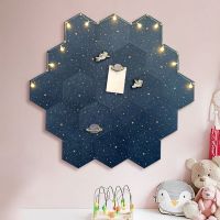 ❄✕₪ Creative Hexagon Decoration Drawing Wall Message Cork Board DIY Multifunction Photo Background Stickers Bulletin Office