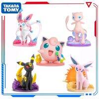 ฟิกเกอร์โปเกมอนของแท้100% Sylveon Ebleon Uberon Mew Jigglypuff ตุ๊กตาสะสมตุ๊กตาขยับแขนขาได้พีวีซีของเล่นโมเดลโปเกมอน