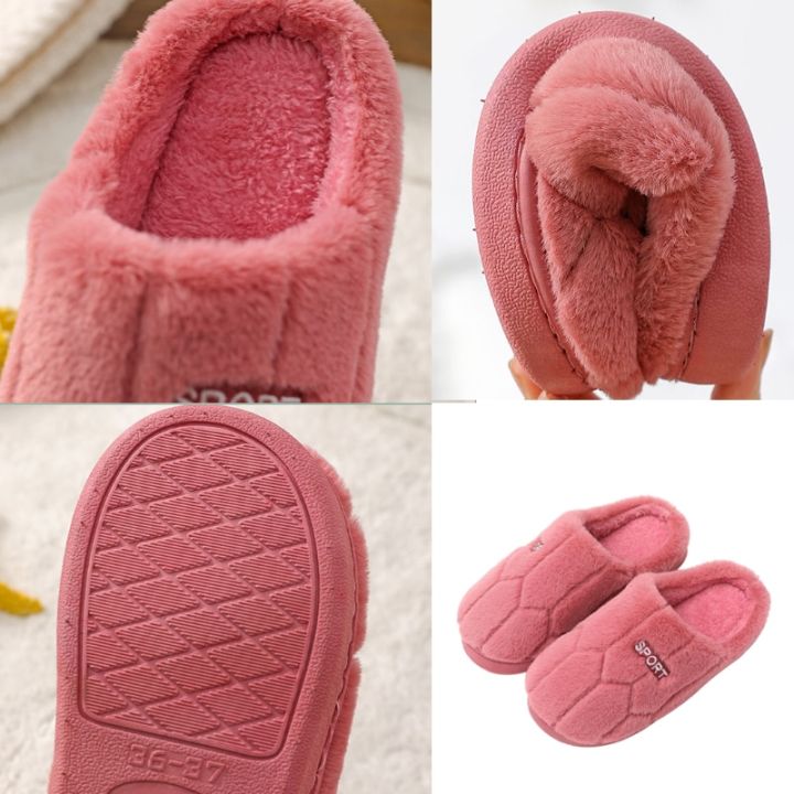 รองเท้าแตะเฟอร์อบอุ่นในฤดูหนาวสำหรับผู้ชาย-sepatu-empuk-กันลื่นสำหรับใส่ในบ้านคู่รักห้องนอนในอาคาร-comfort-ส้นแบนรองเท้าแตะบ้าน