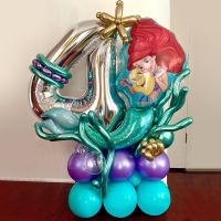 ┅ 29pcs/Lot Disney Princess Mermaid Ariel Foil Balloons 32inch Number Balloons For Girl 39;s Birthday Babyshower Party Decoration Toy