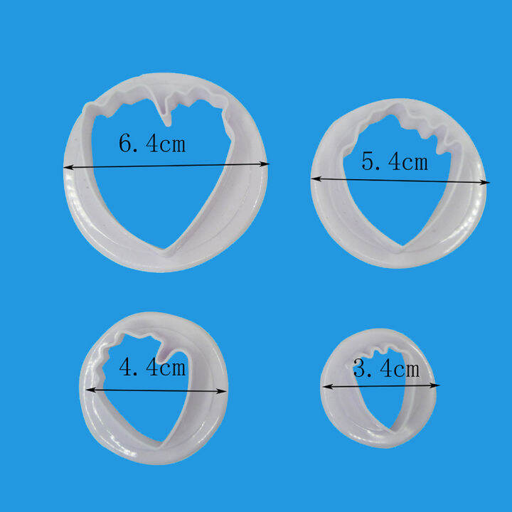elenxs-แม่พิมพ์ตัดแบบกลีบดอกไม้พลาสติกชุดแม่พิมพ์สแตนเลสทำขนม4ชิ้นเครื่องมือทำขนมอบที่ตัดเค้ก