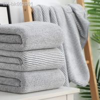 ♞ﺴ 70x140cm Coral Fleece Bath Towel Bamboo Cellulose Bath Towel Striped Beach Towel Absorbent Thicker Towel