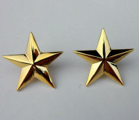 tomwang2012. US Military One Stars General Rank Badge Pin Insignia Golden PAIR-0076