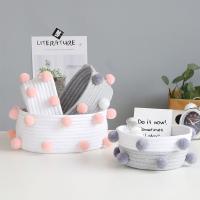 Desktop storage basket Nordic cotton wool ball woven storage basket clothing key cosmetics snack basket