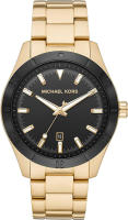 Michael Kors Layton Stainless Steel Watch Black &amp; Gold