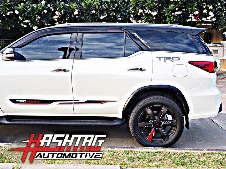 สติกเกอร์เคฟล่า-6d-ติดมือจับประตูภายนอกสไตล์-trd-pro-สำหรับ-toyota-new-fortuner-hilux-revo