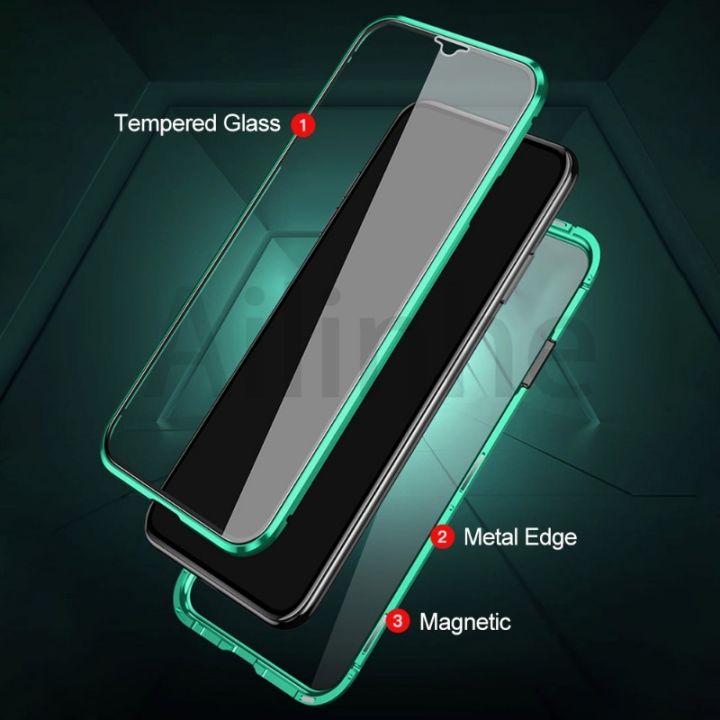 เคสแม่เหล็กสำหรับ-xiaomi-redmi-note-12-4g-แก้วป้องกันสองด้านหน้า-หลังปกป้องเต็มรูปแบบฝาครอบโทรศัพท์มือถือแบบพับมีในสต็อก