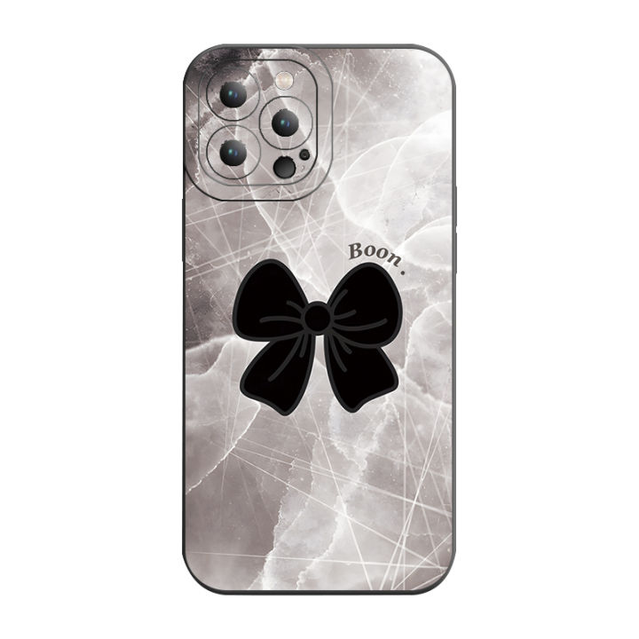 เคสโทรศัพท์สำหรับ-iphone-14-plus-13-12-pro-max-11-xr-7-8-se-2020ลายหินอ่อน-bowknot-ฝาครอบขอบสี่เหลี่ยมแบบเต็มฝาครอบป้องกัน