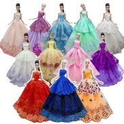 NK One Pcs Princess Wedding Dress Noble Party Gown For Barbie Clothes Doll
