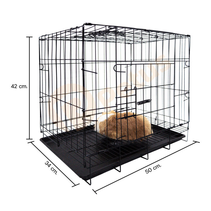 ronghui-กรงสุนัข-ขนาด-60-50-cm-กรงหมาพับได้-กรงหมา-กรงสัตว์เลี้ยง-กรงสุนัขพับได้-มีถาดรองกรง-สีดำ-pet-cage-ronghui-pet-house