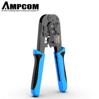 AMPCOM Ratcheting Rj45 Crimp Tool, 8PRJ45 6PRJ12 RJ11 Cat5e Cat6 Crimping Tool Rj45 Crimper Tool, Cut, Strip Tool