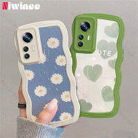 NIWINEE เคสขอบลอนขนาดใหญ่สำหรับ Xiaomi Mi 12T เคสรูปแบบน่ารักลายการ์ตูนเคสโทรศัพท์นิ่มป้องกันการตกป้องกันกล้องหนังแกะ DK01-1