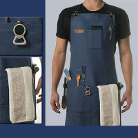 20 Modern Minimalist Canvas Apron, Family Barista, Hairdresser, Work Clothes, Mens Sleeveless Apron, Backpack Buckle