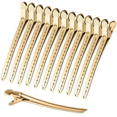 ☽ 5/10Pcs Crocodile Leather Hairpin Duck Bill Hairpin Rust-proof Metal Hairpin With Holes For Curly Hair Style Partition Clip
