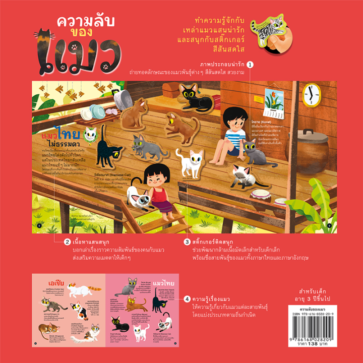 ห้องเรียน-หนังสือสติ๊กเกอร์-ความลับของแมว-ความรู้รอบตัวรู้จักแมวสายพันธุ์ต่างๆ-หนังสือรางวัล