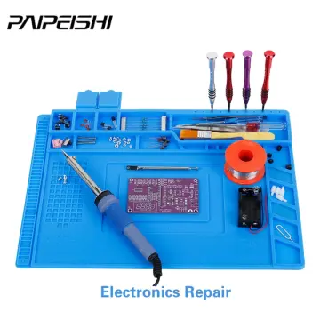 Silicone Soldering Mat ESD Antistatic Heat Resistant Insulation Work Mat  Soldering Station Kit Repair Pad Maintenance Platform