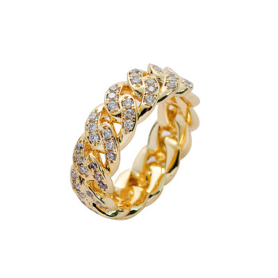 แหวนฮิปฮอปเซ็ตขนาดเล็กแหวนเพทายวงแหวนสร้อยคิวบา8มม.