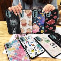 Cartoon TPU Phone Case For MOTO G62 5G Shockproof Back Cover protective Frosted Anti-knock Full wrap armor case Durable