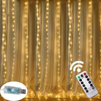 【LZ】 3M LED USB/Battery Curtain String Fairy Lights Christmas Garland Remote For New Year Party Garden Home Wedding Decoration