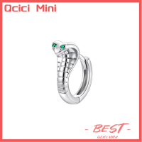 Qcici ต่างหูแฟชั่นพังก์โกธิคทองแดงเพทายสีเขียวตางูสำหรับผู้ชายผู้หญิงบุคลิกภาพดูเท่ฮิปฮอปต่างหู Cobras ห่วงเครื่องประดับ