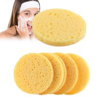 10Pcs 6/7/8/9cm Face Round Makeup Remover Puff Natural Wood Pulp Sponge Cellulose Compress Puff Facial Washing Sponge