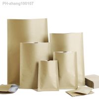 100Pcs Open Top Kraft Paper Mylar Foil Bag Heat Vacuum Seal Tear Notch Food Storage Packaging Pouches for Coffee Candy Tea Pack