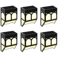 6PCS Solar Garden Lights Powered Fence Lights Waterproof Outdoor