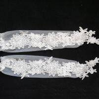 ✴✤♝ Brides Wedding Gloves Korean Long Sleeve Fingerless Lace Performance Show Transparent Gloves