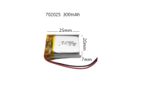 702025 3.7V 300mAh  Lipo Rechargeable Battery for mp3 mp4 กล้องติดรถยนต์