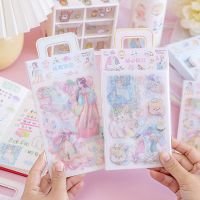 [COD] Sticker hand account set transparent waterproof frosted decoration cartoon cute little girl