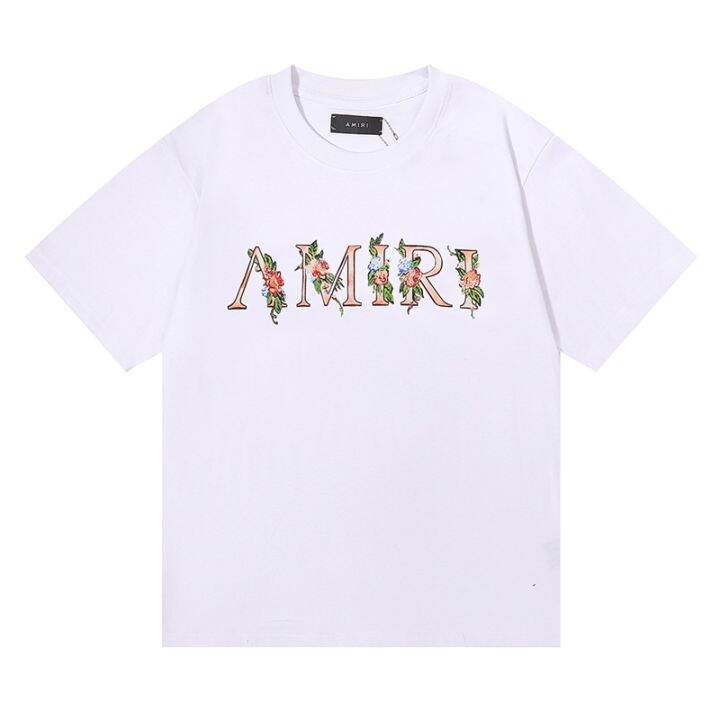 fashion-ami-i-เสื้อยืดลําลอง-ผ้าฝ้าย-แขนสั้น-พิมพ์ลายผีเสื้อ-ดอกไม้-สําหรับผู้ชาย-และผู้หญิง