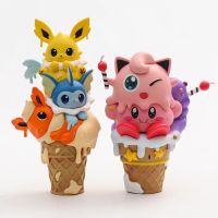 ตุ๊กตาของเล่นตกแต่งโมเดลน่ารักพีวีซีรูปไอศกรีม Pikachu Jigglypuff Flareon Vaporeon Jolteon Studio