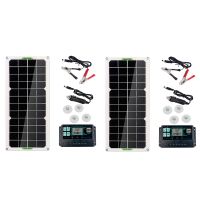 2X 30W Solar Panel Car Van Boat Caravan Trickle Portable 12V Battery Charger with 100A Controller